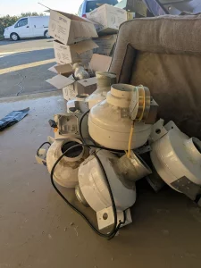 Old dryer booster fans
