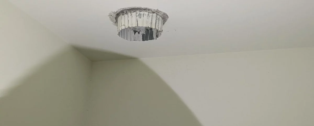 Broken Booster Fan in Ceiling